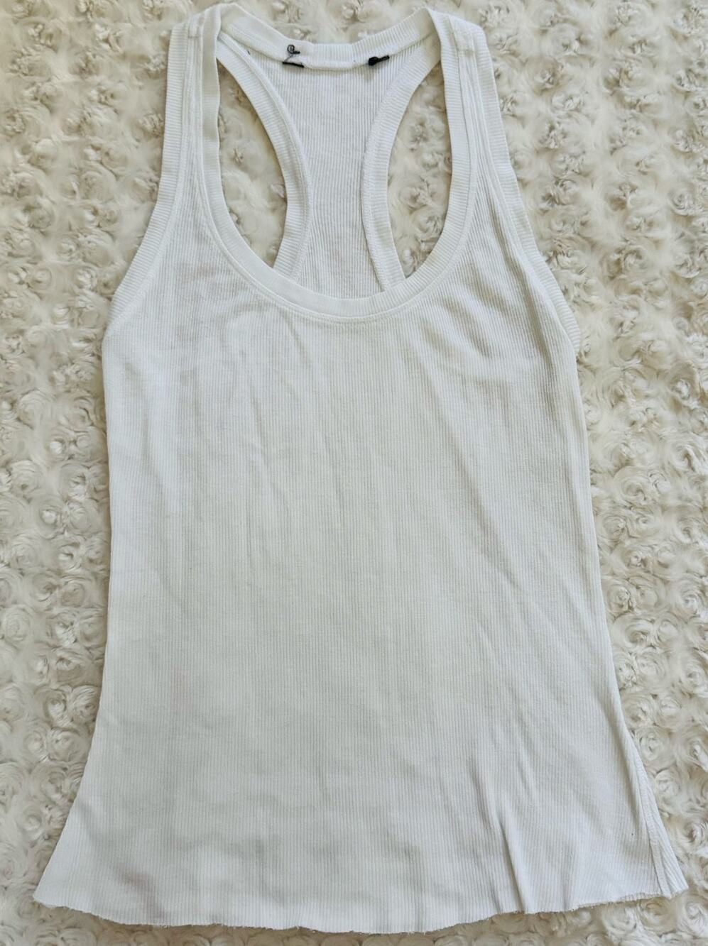 bcbgmaxazria womens Liza White ribbed tank top Size XS